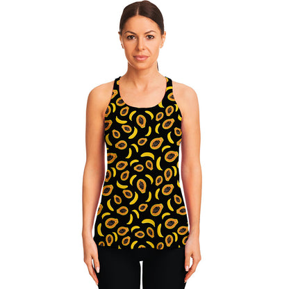 Papaya And Banana Pattern Print Women's Racerback Tank Top