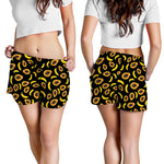Papaya And Banana Pattern Print Women's Shorts