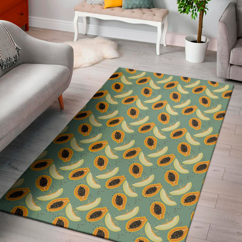 Papaya And Melon Pattern Print Area Rug