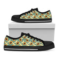 Papaya And Melon Pattern Print Black Low Top Sneakers