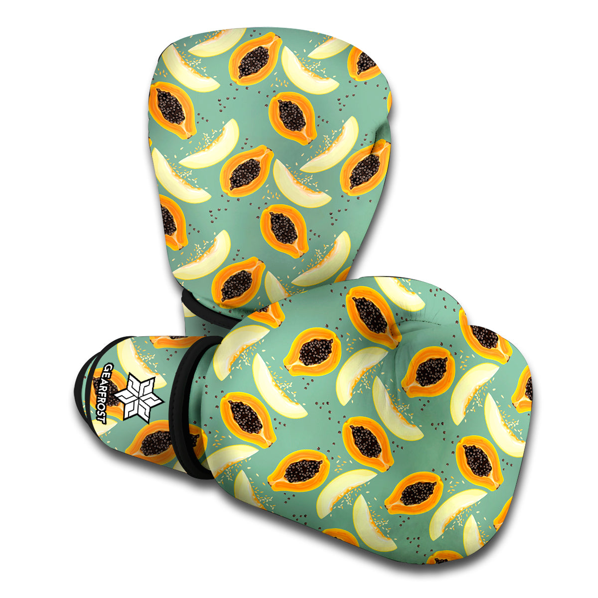 Papaya And Melon Pattern Print Boxing Gloves