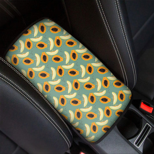 Papaya And Melon Pattern Print Car Center Console Cover