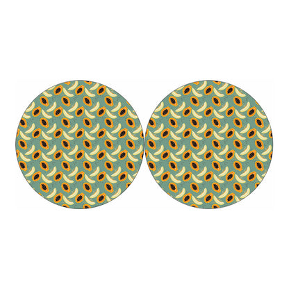 Papaya And Melon Pattern Print Car Coasters