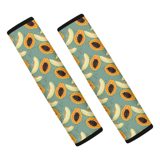 Papaya And Melon Pattern Print Car Seat Belt Covers