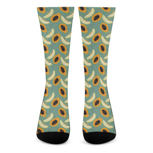 Papaya And Melon Pattern Print Crew Socks