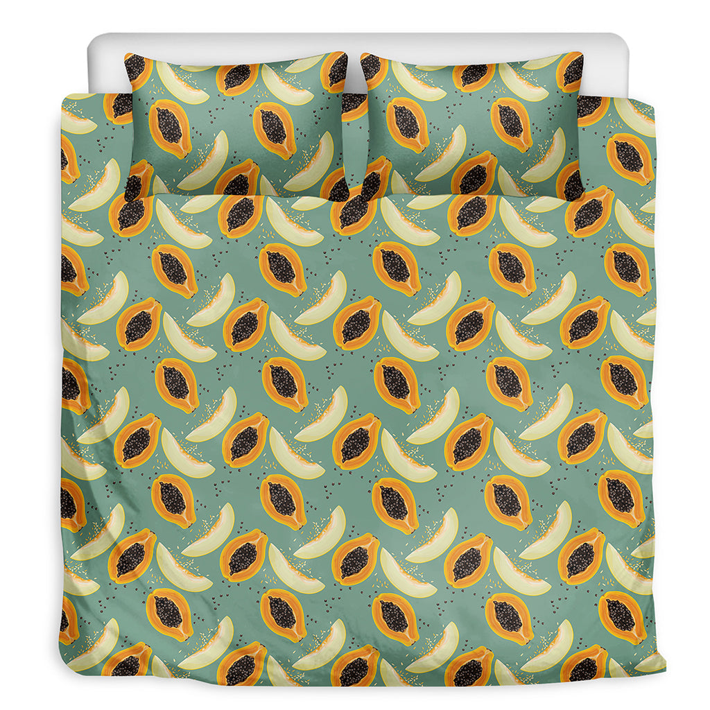 Papaya And Melon Pattern Print Duvet Cover Bedding Set