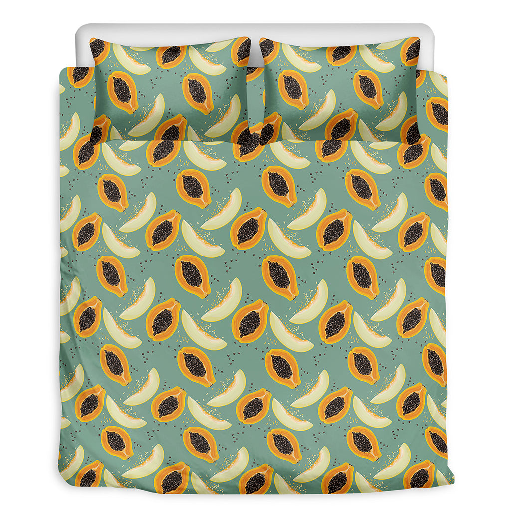 Papaya And Melon Pattern Print Duvet Cover Bedding Set