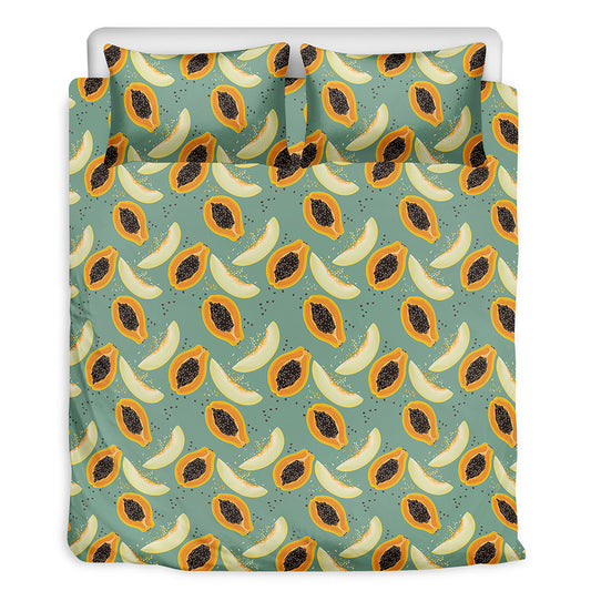 Papaya And Melon Pattern Print Duvet Cover Bedding Set