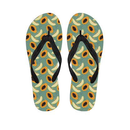 Papaya And Melon Pattern Print Flip Flops
