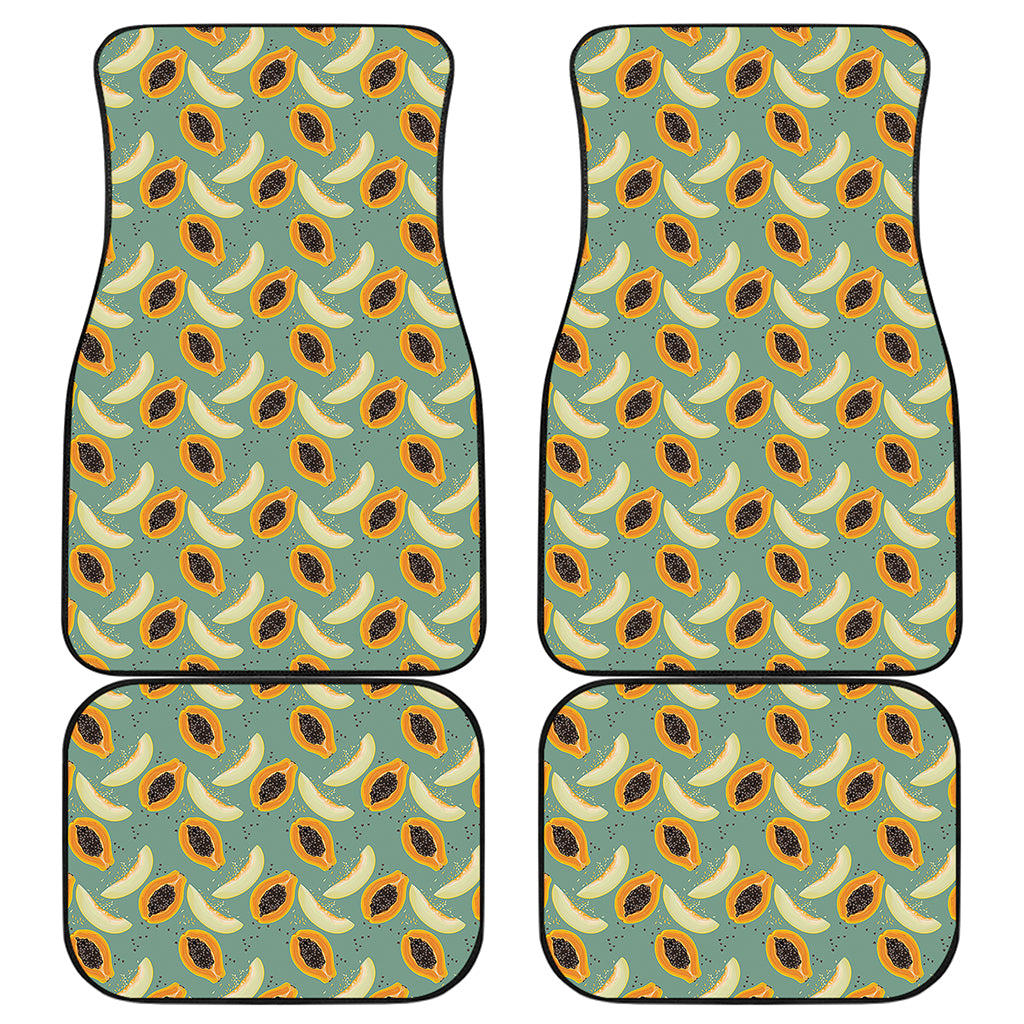 Papaya And Melon Pattern Print Front and Back Car Floor Mats