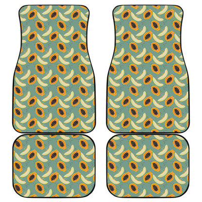 Papaya And Melon Pattern Print Front and Back Car Floor Mats