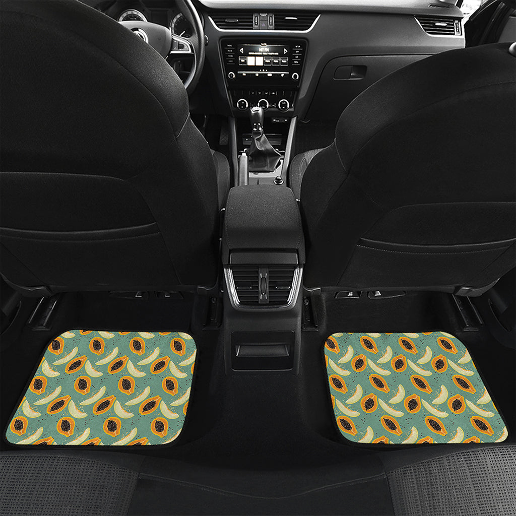 Papaya And Melon Pattern Print Front and Back Car Floor Mats