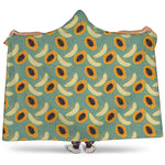 Papaya And Melon Pattern Print Hooded Blanket