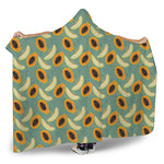 Papaya And Melon Pattern Print Hooded Blanket