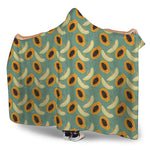 Papaya And Melon Pattern Print Hooded Blanket