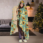 Papaya And Melon Pattern Print Hooded Blanket