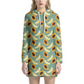 Papaya And Melon Pattern Print Pullover Hoodie Dress