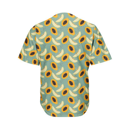 Papaya And Melon Pattern Print Men's Baseball Jersey