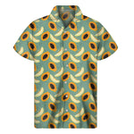 Papaya And Melon Pattern Print Men's Short Sleeve Shirt