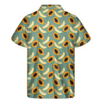 Papaya And Melon Pattern Print Men's Short Sleeve Shirt