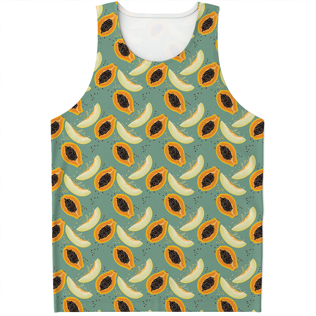 Papaya And Melon Pattern Print Men's Tank Top