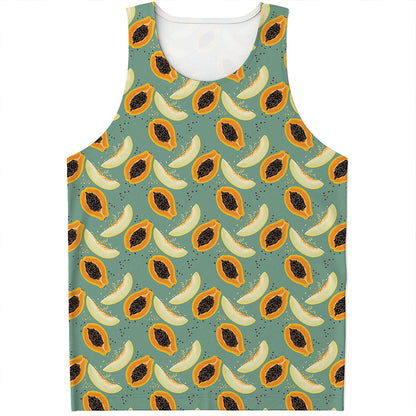 Papaya And Melon Pattern Print Men's Tank Top
