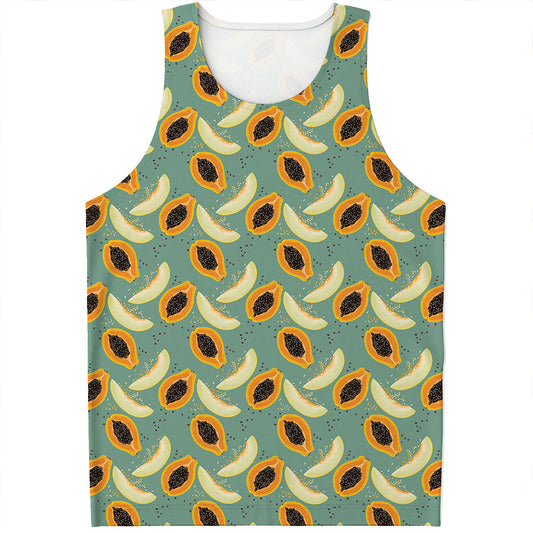 Papaya And Melon Pattern Print Men's Tank Top