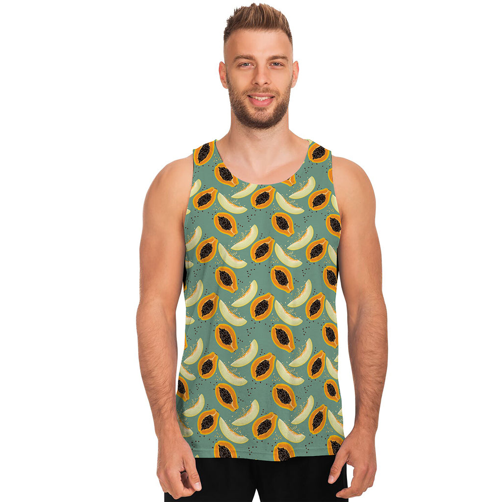Papaya And Melon Pattern Print Men's Tank Top