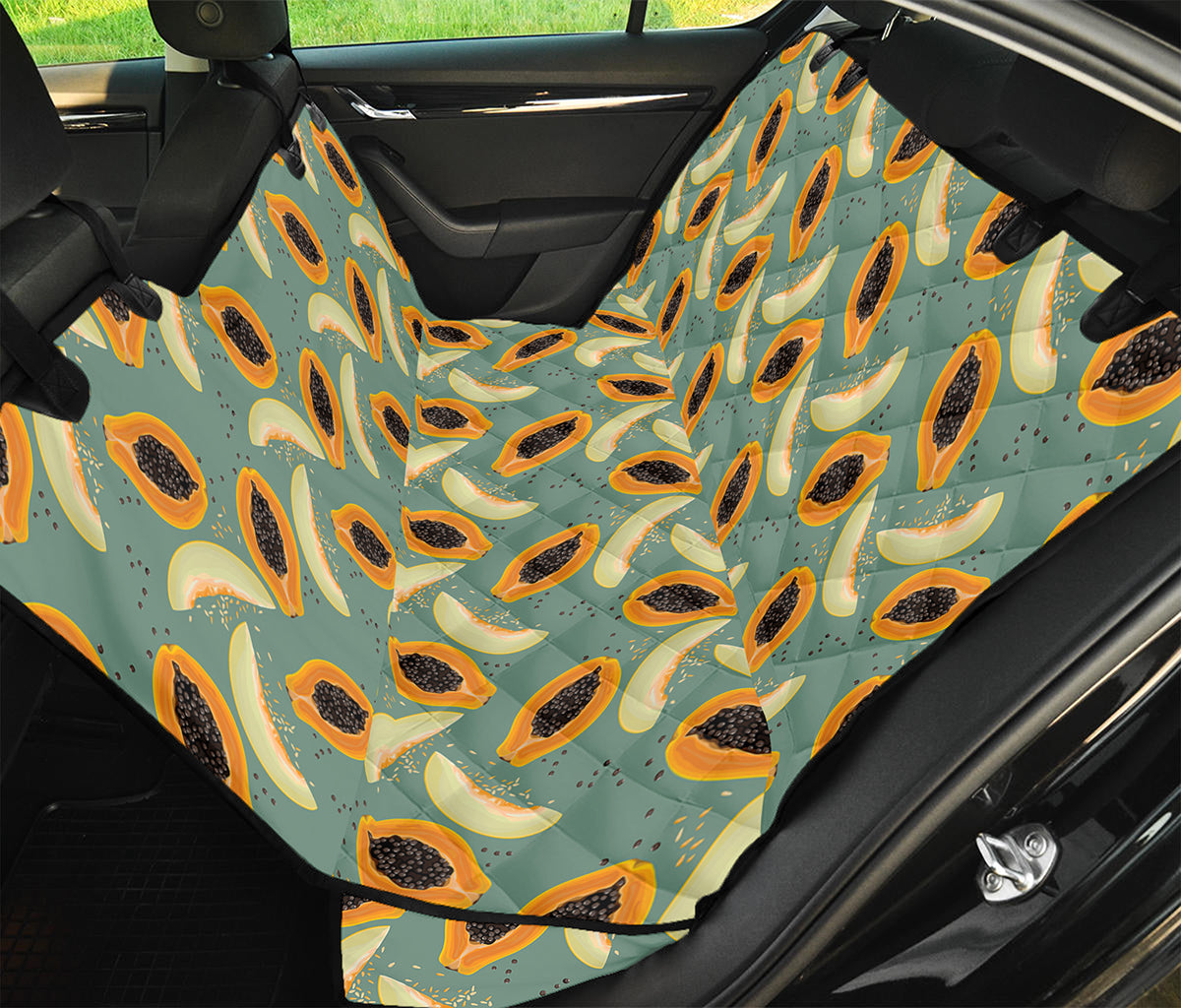 Papaya And Melon Pattern Print Pet Car Back Seat Cover