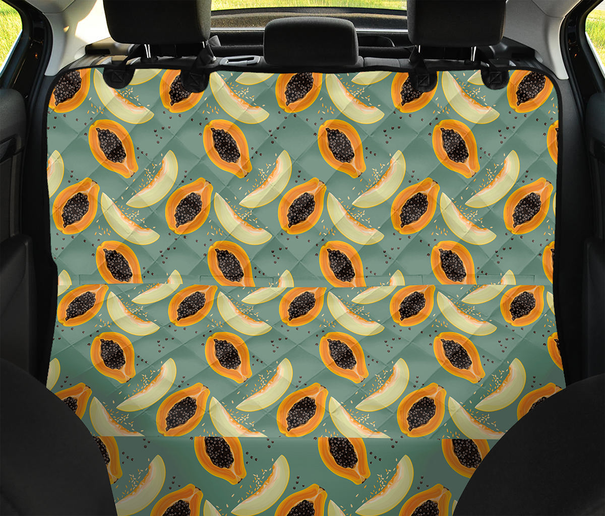 Papaya And Melon Pattern Print Pet Car Back Seat Cover