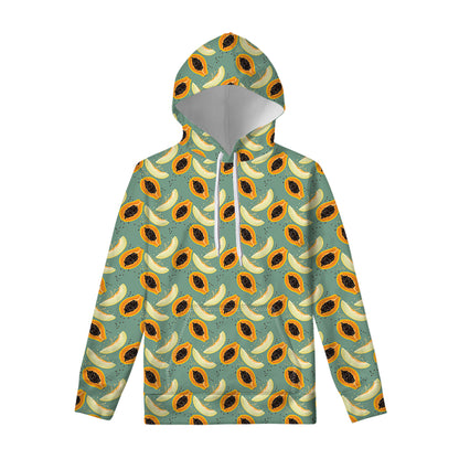 Papaya And Melon Pattern Print Pullover Hoodie