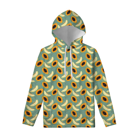 Papaya And Melon Pattern Print Pullover Hoodie