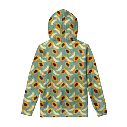 Papaya And Melon Pattern Print Pullover Hoodie