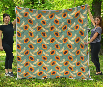 Papaya And Melon Pattern Print Quilt