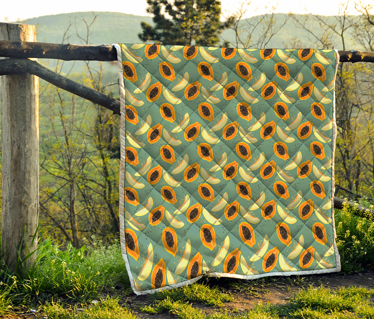 Papaya And Melon Pattern Print Quilt