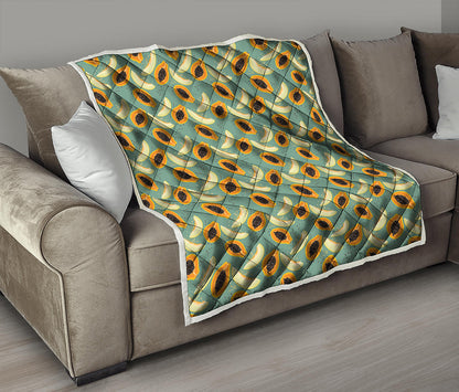 Papaya And Melon Pattern Print Quilt