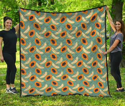 Papaya And Melon Pattern Print Quilt