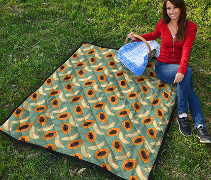 Papaya And Melon Pattern Print Quilt