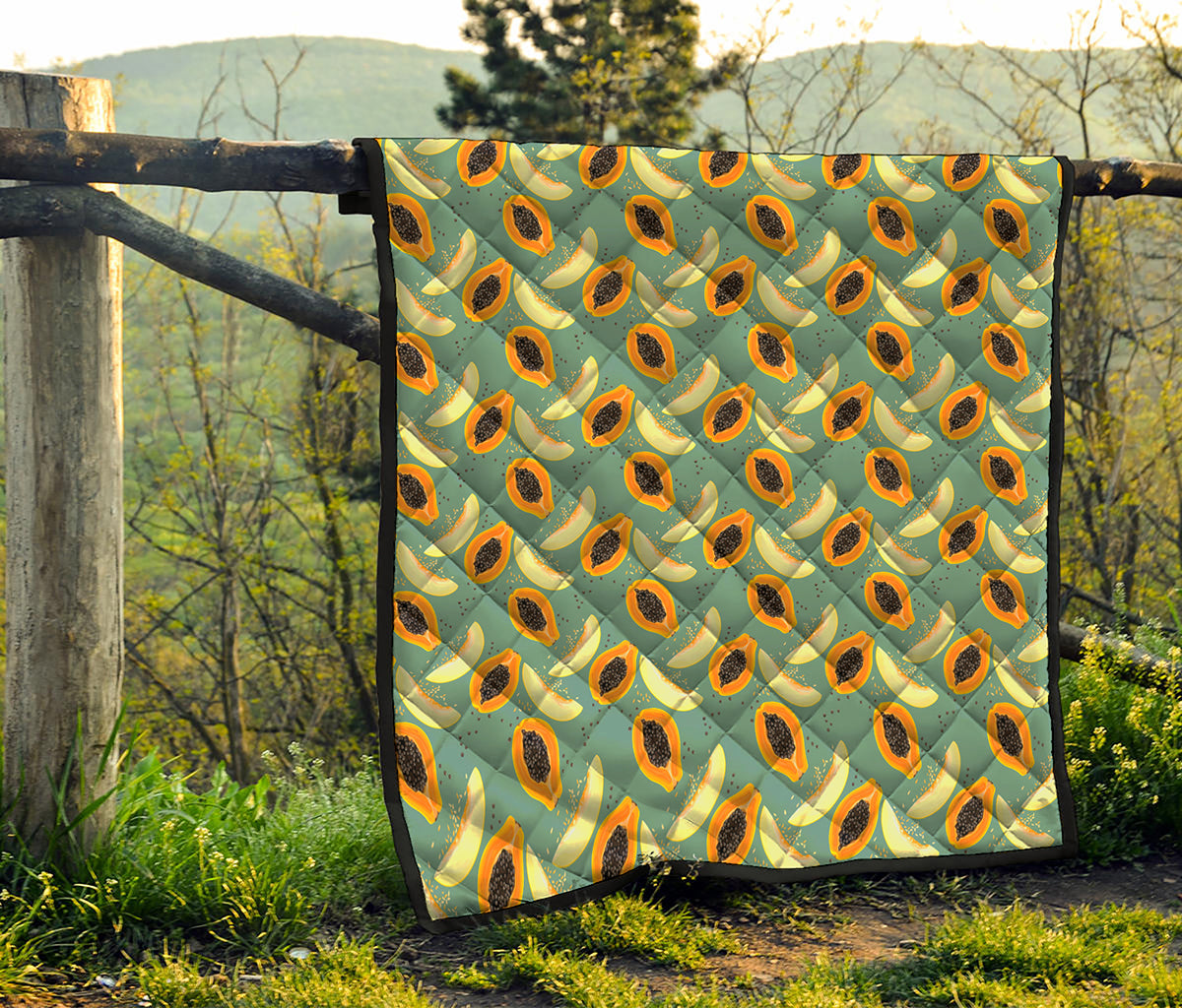 Papaya And Melon Pattern Print Quilt