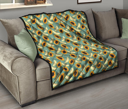 Papaya And Melon Pattern Print Quilt