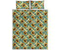 Papaya And Melon Pattern Print Quilt Bed Set