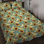 Papaya And Melon Pattern Print Quilt Bed Set