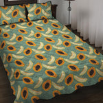 Papaya And Melon Pattern Print Quilt Bed Set