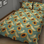 Papaya And Melon Pattern Print Quilt Bed Set