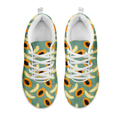 Papaya And Melon Pattern Print White Sneakers
