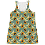 Papaya And Melon Pattern Print Women's Racerback Tank Top