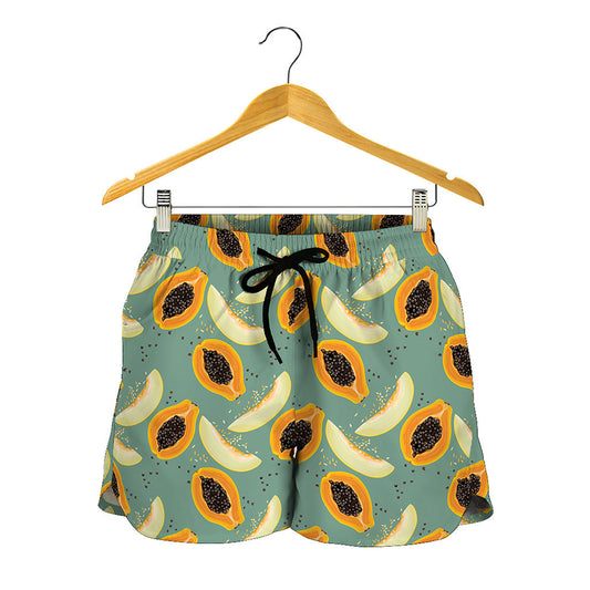Papaya And Melon Pattern Print Women's Shorts