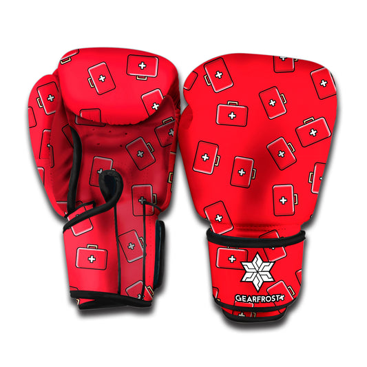 Paramedic First Aid Kit Pattern Print Boxing Gloves