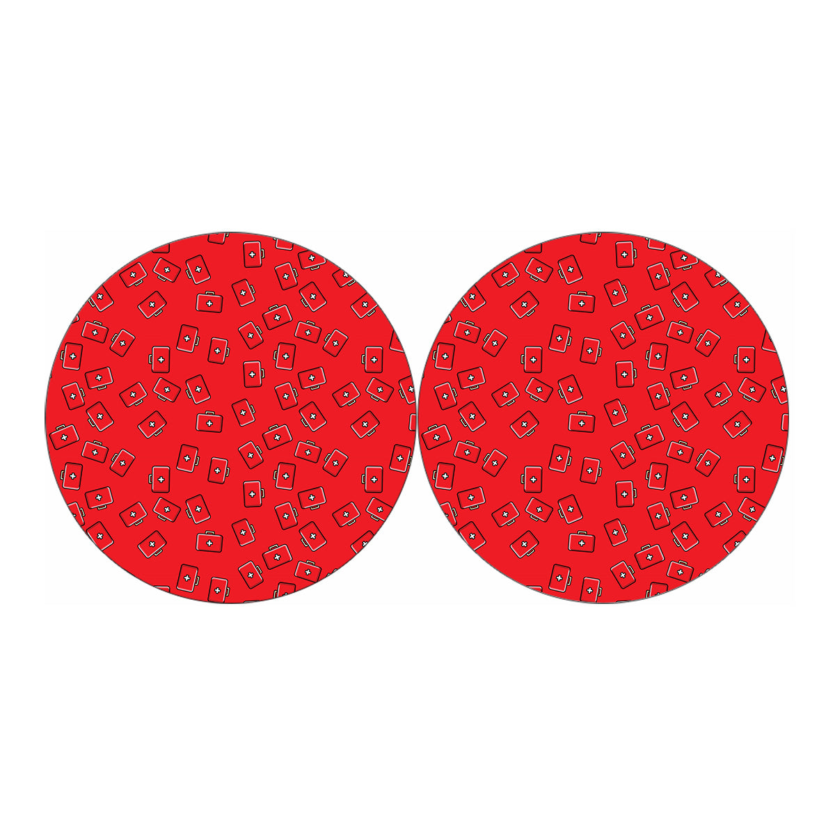 Paramedic First Aid Kit Pattern Print Car Coasters