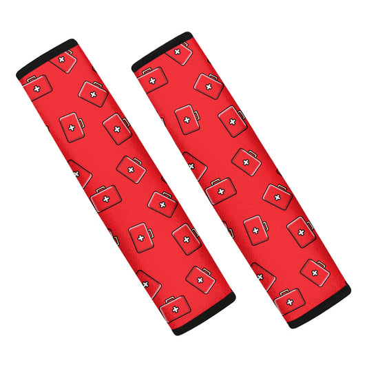 Paramedic First Aid Kit Pattern Print Car Seat Belt Covers